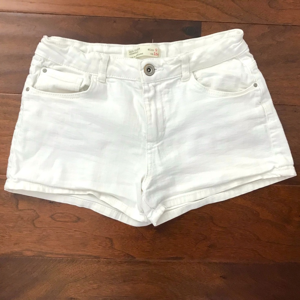 ZARA White Denim Shorts